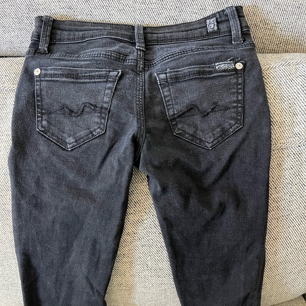 7 for all mankind skinny boys jeans, black, size 5